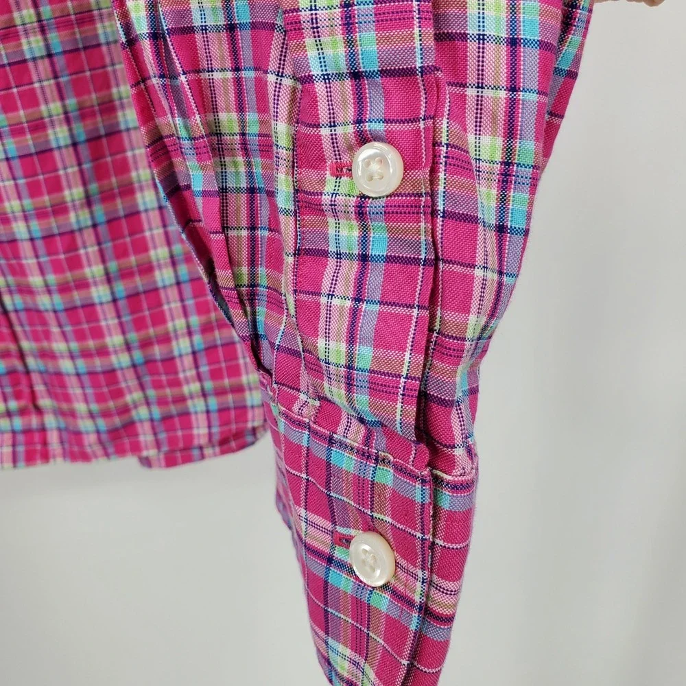 Polo Ralph Lauren Mens XL Pink Plaid Cotton Long Sleeve Button Down Shirt Preppy